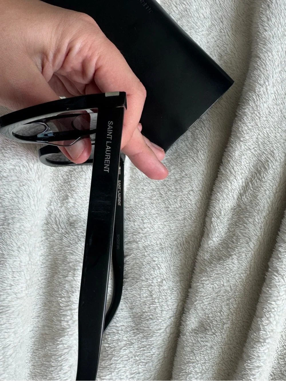 Saint Laurent SL 214 Kate Cat Eye Sunglasses Black Oversized Italy YSL